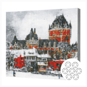 Зимний город.Алмазная мозаика 40x50 см