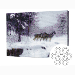 Волки зимой.Алмазная мозаика 40x50 см