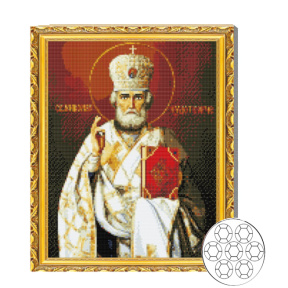 Икона Николая Чудотворца 40x50 см  Алмазная мозаика