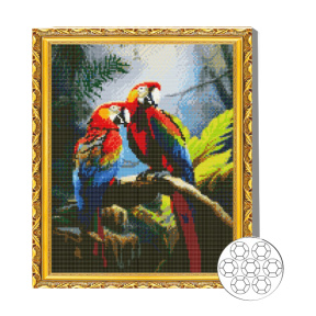 Попугаи ара в лесу 40x50 см Алмазная мозаика
