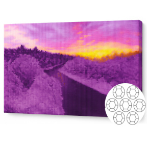 Закат в зимнем лесу.Алмазная мозаика 40x50 см