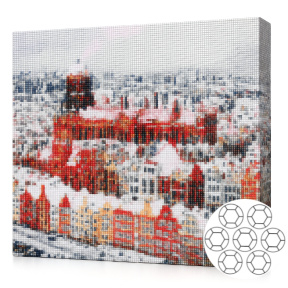 Город с высоты птичьего полета.Алмазная мозаика 40x50 см