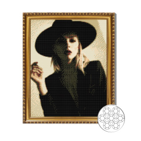 Блондинка в шляпе 40x50 см Алмазная мозаика