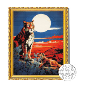 Тигр и луна 40x50 см Алмазная мозаика
