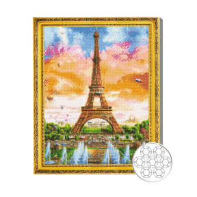 Mozaic cu diamante 40x50 cm Turnul Eiffel si nori multicolori