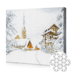 Снегопад.Алмазная мозаика 40x50 см