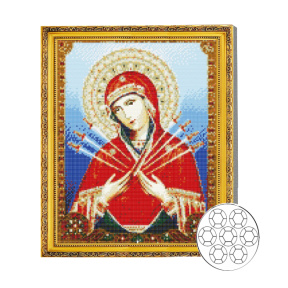 Mozaic cu diamante 40x50 cm Icoana Maicii Domnului cu Sapte Sageti