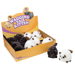 Pisică de pluș cu coadă mișcătoare