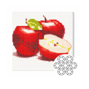 Mozaic cu diamante „Mere roșii”, 20×20 cm