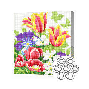 Flori multicolore 20×20 cm Mozaică cu diamante