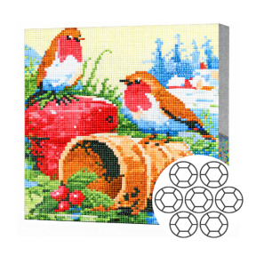 Păsărele pe ghivece 20×20 cm Mozaică cu diamante