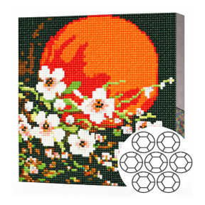 Flori albe 20×20 cm Mozaică cu diamante