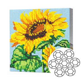 Mozaic cu diamante 20x20 cm Floarea-soarelui