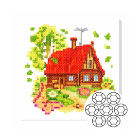 Mozaic cu diamante „Căsuță de vară”, 20×20 cm