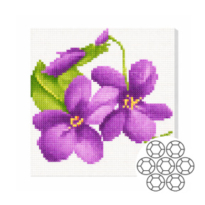 Mozaic cu diamante „Buchet minimalist”, 20×20 cm