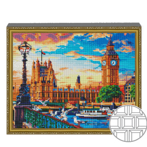 Mozaic cu diamante patrate 40x50 cm Apus de soare in Londra