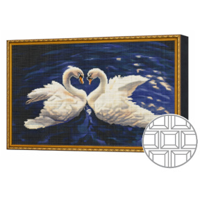 Mozaic cu diamante patrate 40x50 cm Lebede indragostite