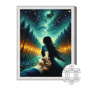 Mozaic cu diamante patrate 40x50 cm Urmeaza-ma