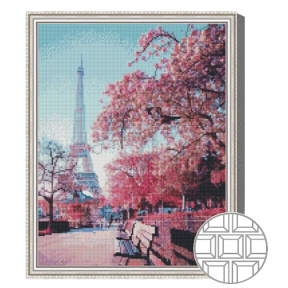 Mozaic cu diamante patrate 40x50 cm Primavara in Paris