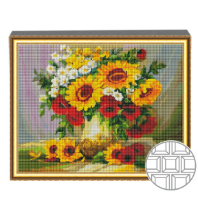 Mozaic cu diamante patrate 40x50 cm Flori de camp