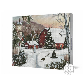 Зима на ранчо, 40x50 см, алмазная мозаика квадратная