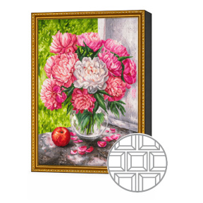 Mozaic cu diamante patrate 40x50 cm Buchet de bujori