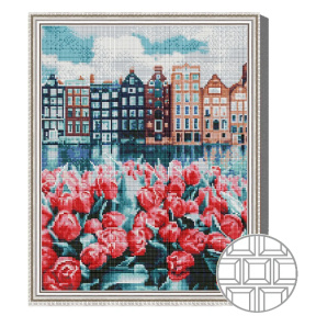 Mozaic cu diamante patrate 40x50 cm Lalele in Amsterdam