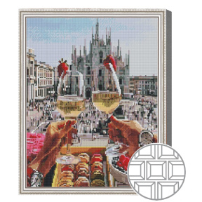 Вино в Милане 40x50 см  Алмазная мозаика квадратная