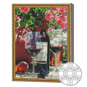Mozaic cu diamante patrate 40x50 cm Vin rosu