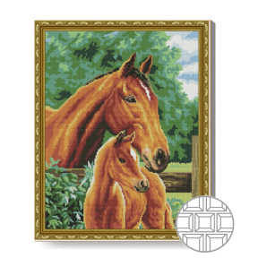 Cal cu mânz, 40×50 cm, pătrată, mozaic cu diamante