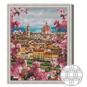 Mozaic cu diamante patrate 40x50 cm Florenta inflorita