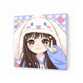Pictura pe numere 20x20cm Fetita anime Art Gallery Premium