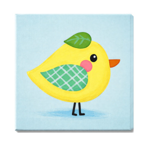 Pictura pe numere 20x20cm Pasarica galbena Art Gallery Premium