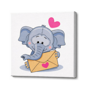 Pictura pe numere 20x20cm Elefantel cu scrisoare Art Gallery Premium