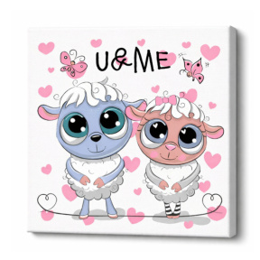 Pictura pe numere 20x20cm Pereche de berbecuti Art Gallery Premium