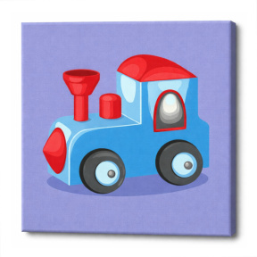 Pictura pe numere 20x20cm Trenulet albastru