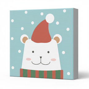 Белый мишка, 20x20 см, картина по номерам