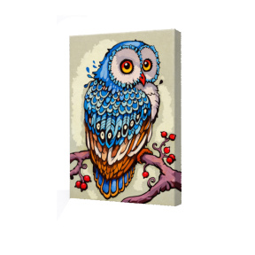 Pictura pe numere 20x30cm Bufnita albastra Art Gallery Premium