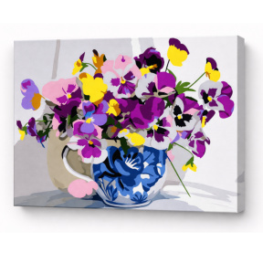 Разноцветные фиалки 20x30см  Картина по номерам Art Gallery Premium