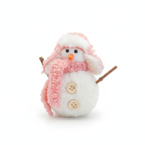 Om de zăpadă în fular roz, 11 cm * 6 cm