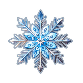 Set de autocolante, fulgi de zăpadă albaștri (10 buc), 10 x 16 cm