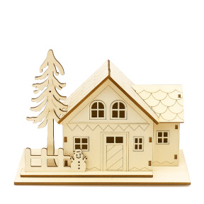 Set de creatie din lemn, Casă de iarnă