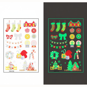 Set de autocolante fluorescente care strălucesc în întuneric, decorațiuni de Crăciun