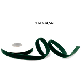 Pangică de catifea, 1,6 cm * 4,5 m, verde închis