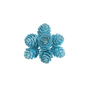 Decor pentru creativitate, Conuri, 1 buchet = 6 conuri, 10 cm, albastru