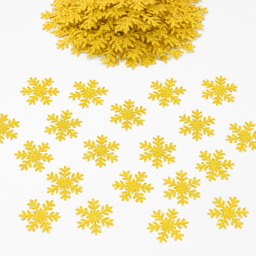 Set de fulgi de zăpadă confetti, 3 cm, aurii
