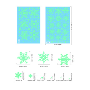 Set autocolante luminescente pentru fereastră cu fulgi de zăpadă (electricitate statică)
