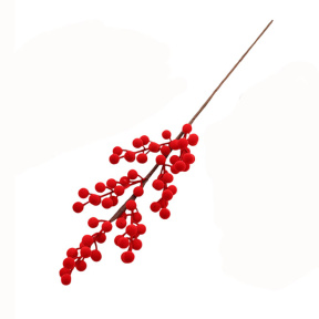 Decor, creangă cu fructe de pădure roșii, 35 cm