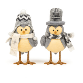 Lampă decorativă pinguin, 22 x 11 x 16 cm, Argintie