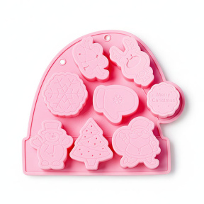 Новый Год, Молд силиконовый, Шапочка 21.1*18.5*2.3 см